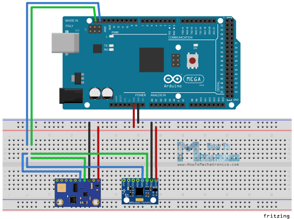 Arduino connected to 2 sensor breakout boards