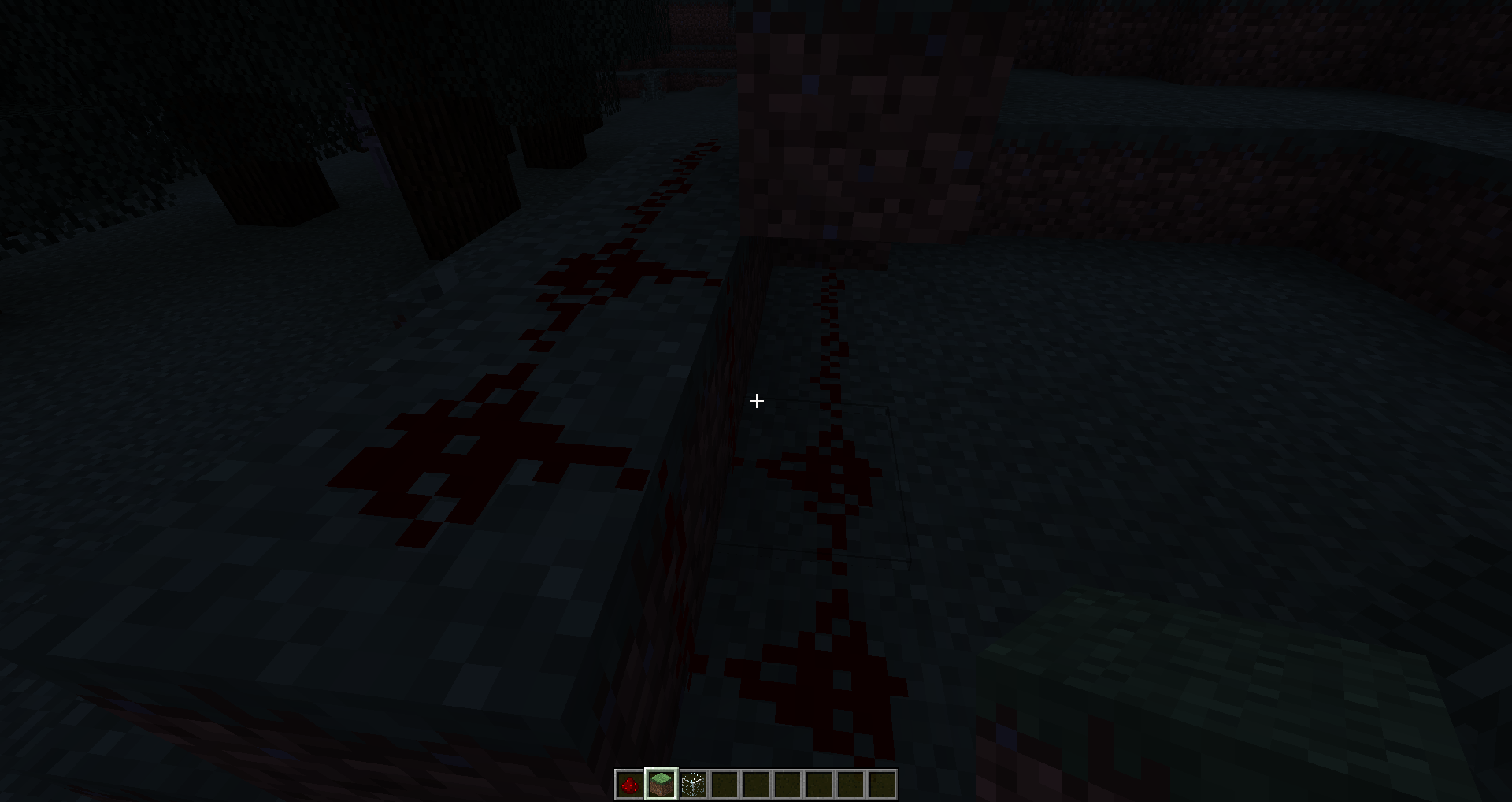 Two redstone wires separated by blocks