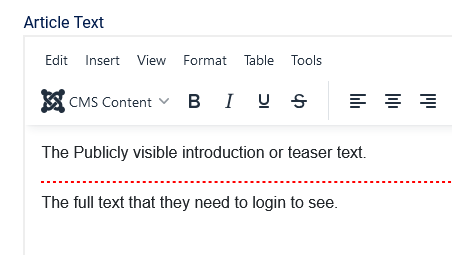 What you see editor image of basic text with read more