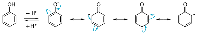 Mesomeric structures of phenolate