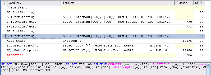 Profiler screenshot