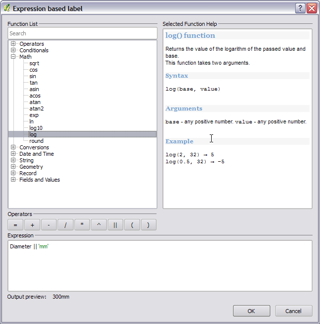 Expression labels QGIS