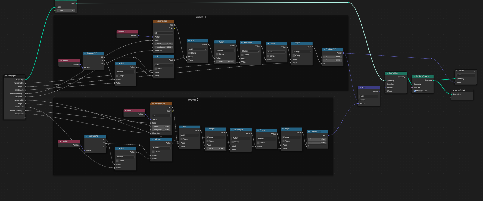 Geo nodes wave setup