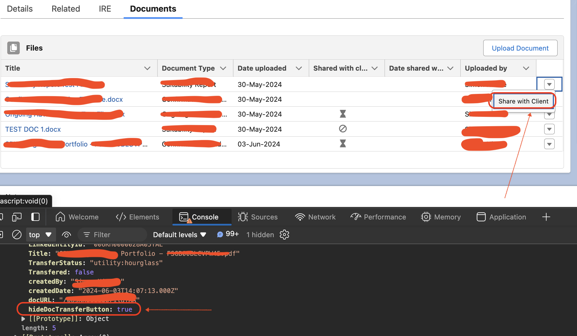 Documents Type Data Table & Wrapper Record Data