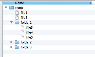 Mac file system - List view