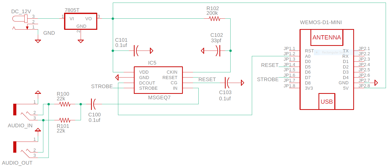 Basic MSGEQ7 Schematic