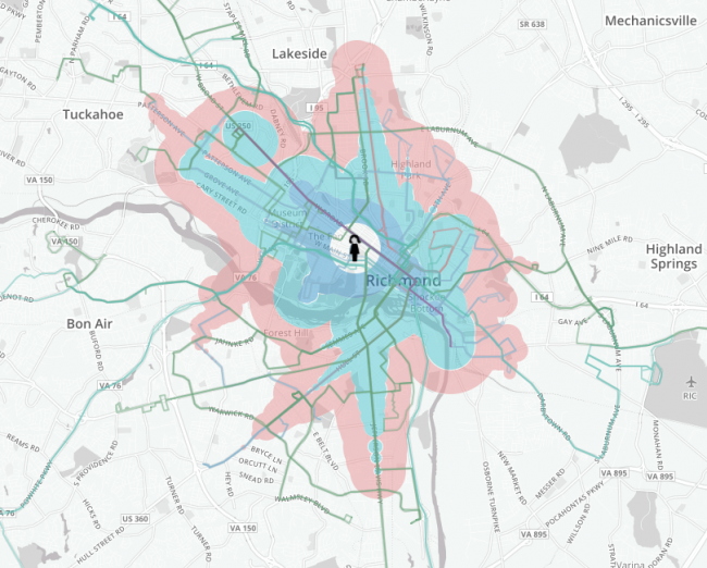 Transit Isochrone Example