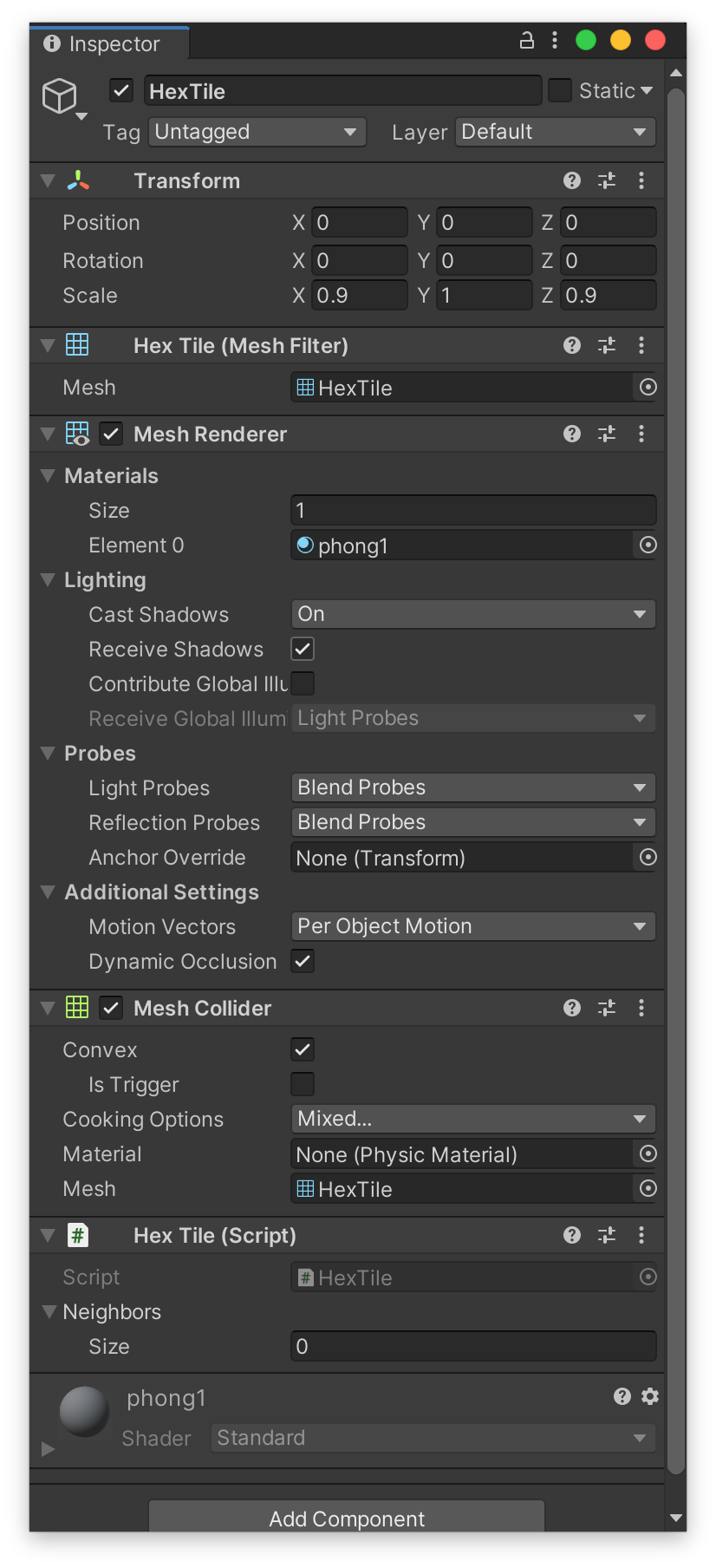 hexTile inspector