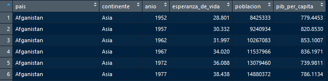 Base de datos resumida