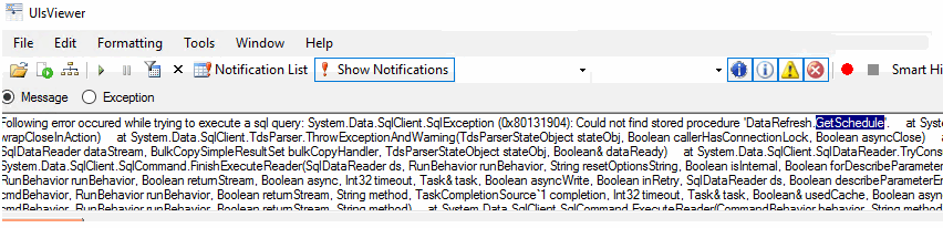 Missing DataRefresh.GetSchedule