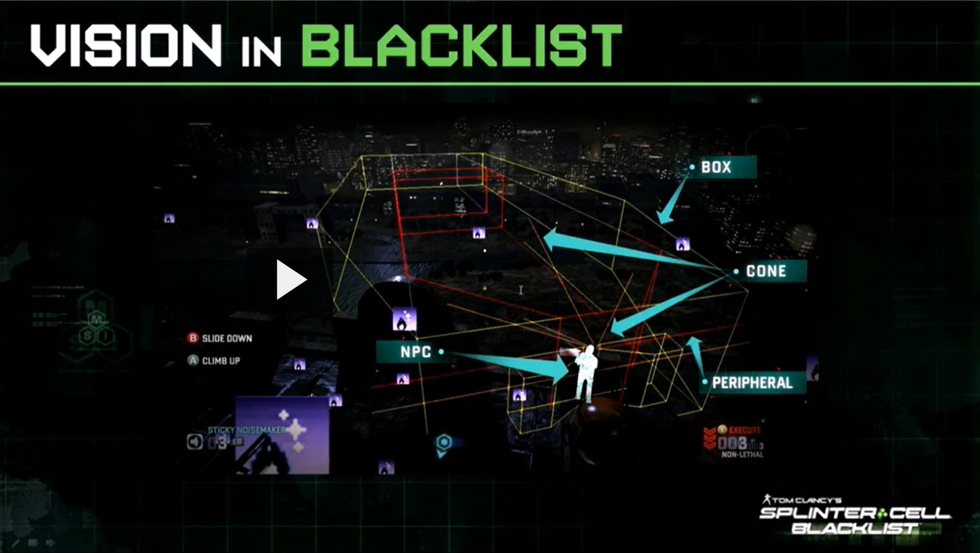 Screenshot of vision boxes in Splinter Cell Blacklist