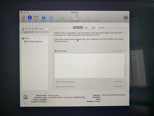 Screenshot of Disk Utility