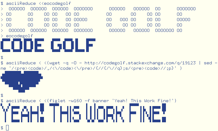 asciiReduce sample