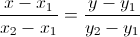 the line equation from two points