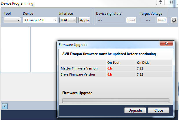 Device programming screen