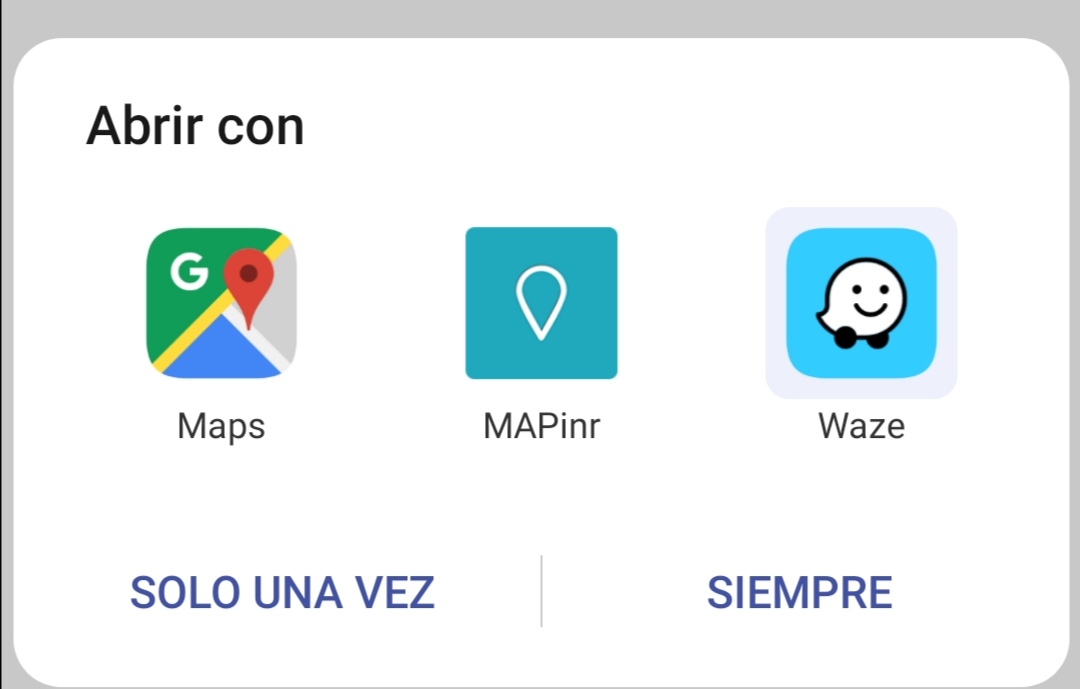 Aqui Waze y Mapinr si abre las coors adecuadamente, pero gmaps no