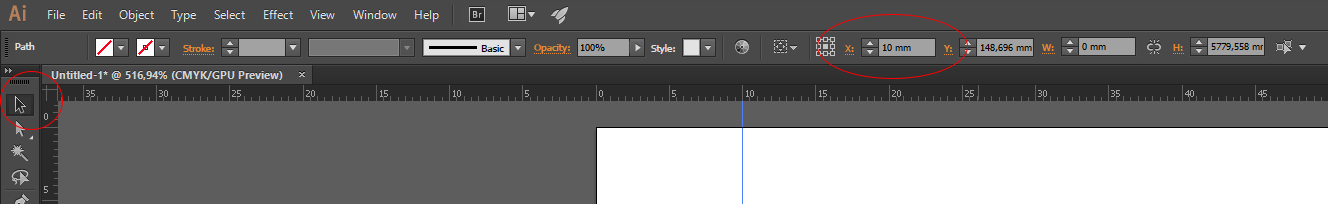 How to change position of guide in Illustrator