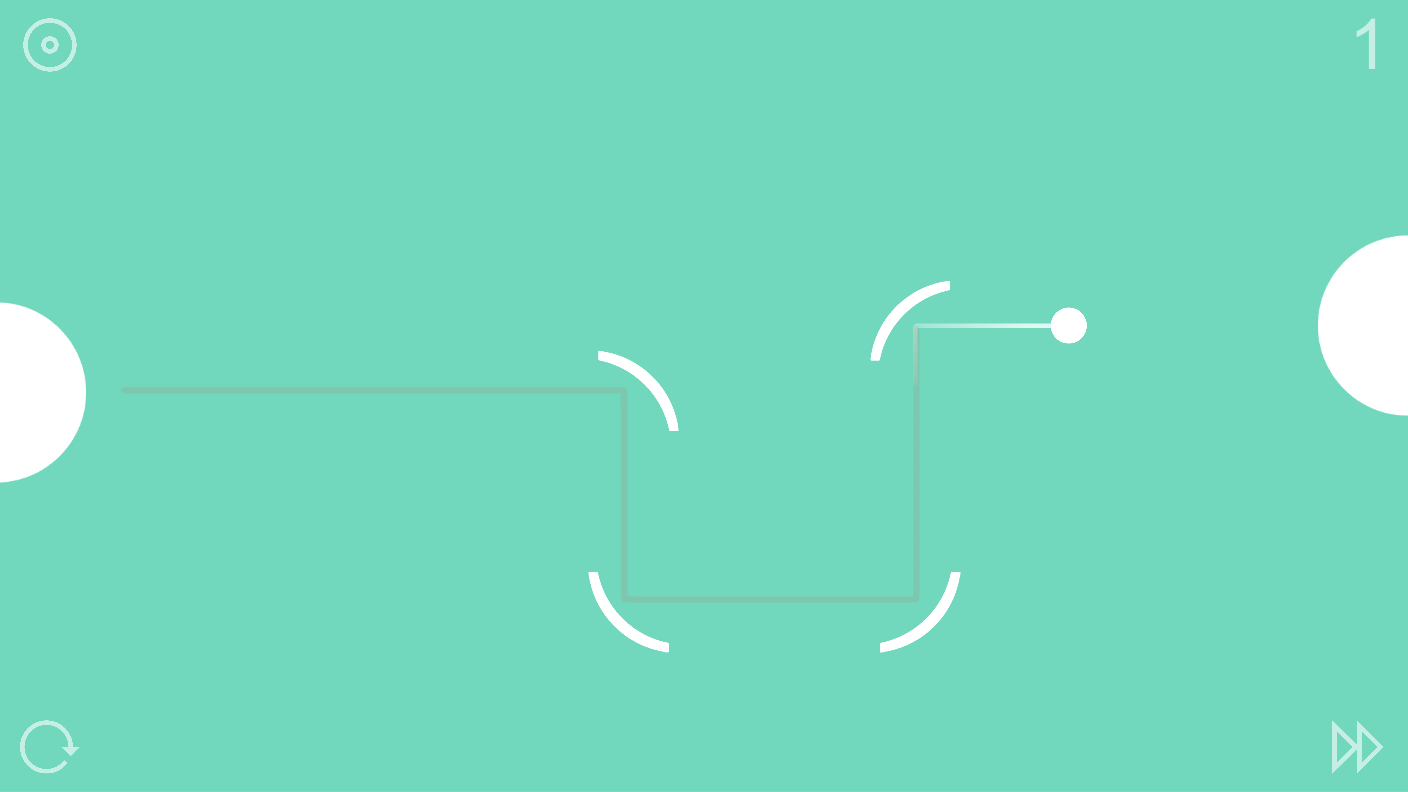 Level is completed, all the mechanisms are rotated properly to give the ball the right path to join the exit