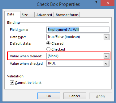 Check Box Properties