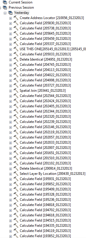 Geoprocessing results