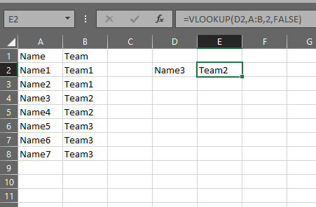 excel - extracting the team name from a list of people - Stack Overflow