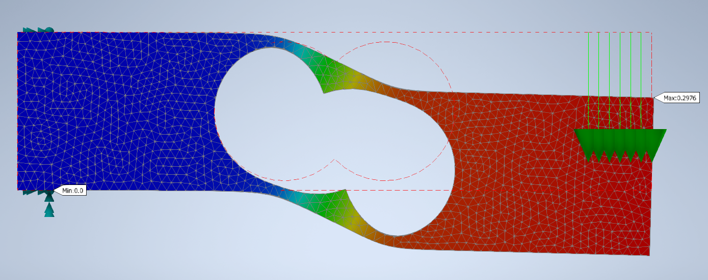 held at left and force applied on right