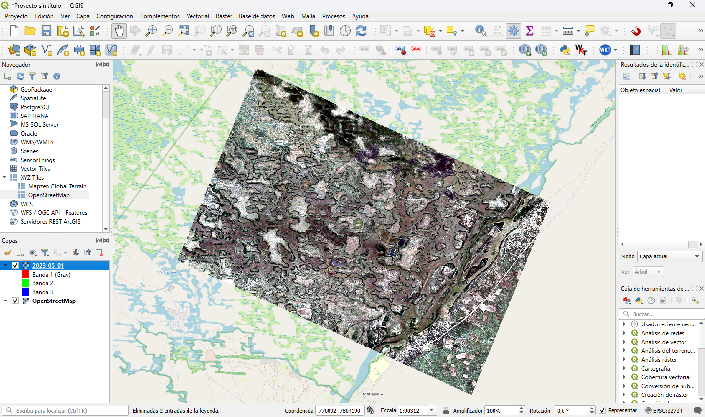 Original raster in QGIS