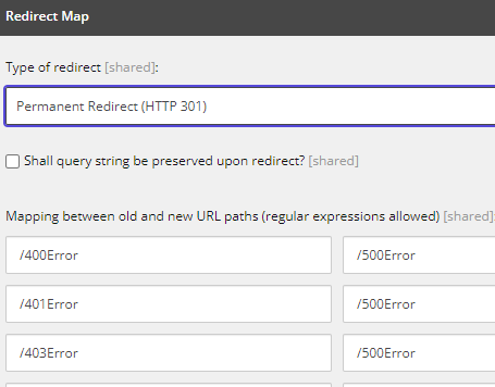 redirect mappings