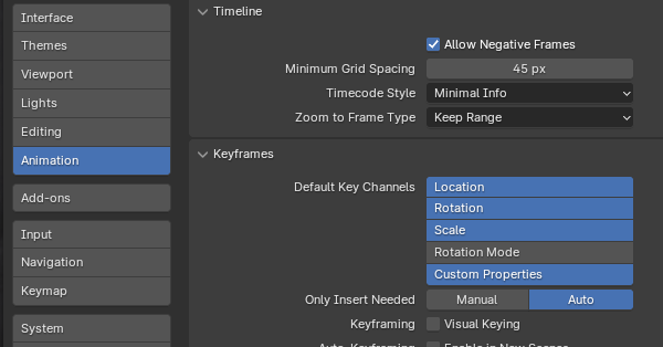 Allow Negative Frames Setting