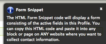 Profile HTML Snippet help