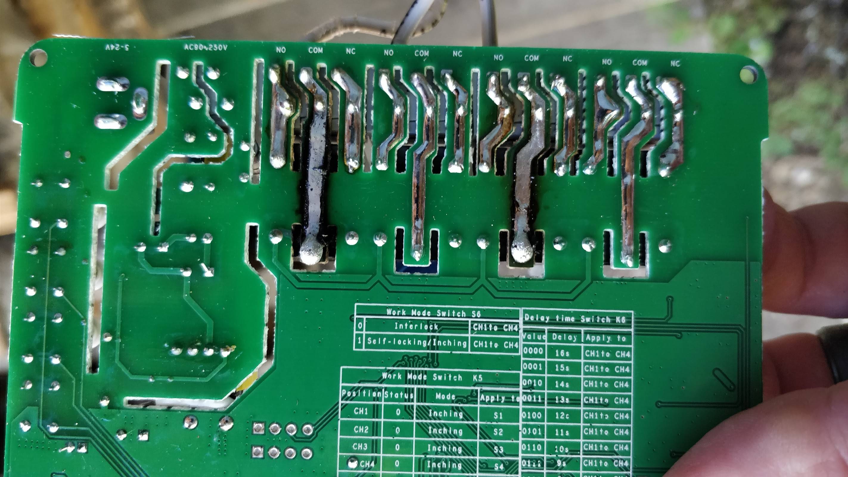 Fried Sonoff PCB Traces