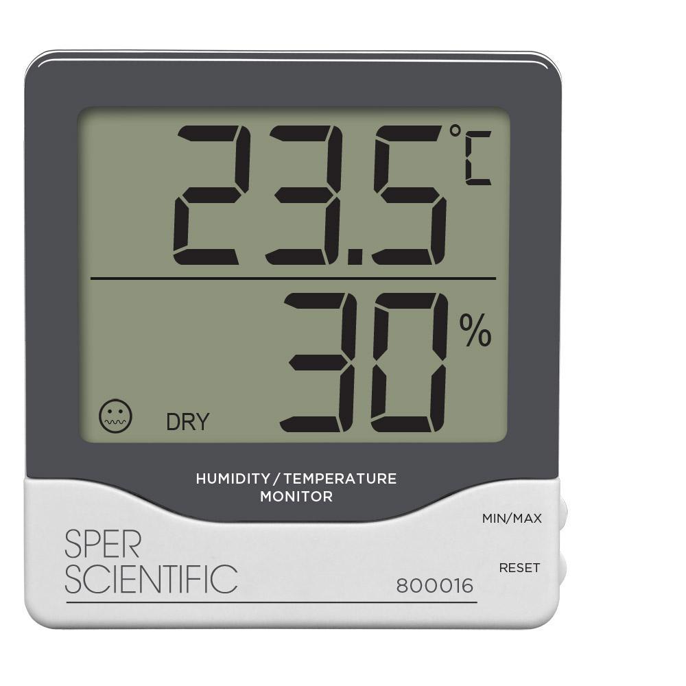 a temperature and humidity readout showing 23.5C 30%