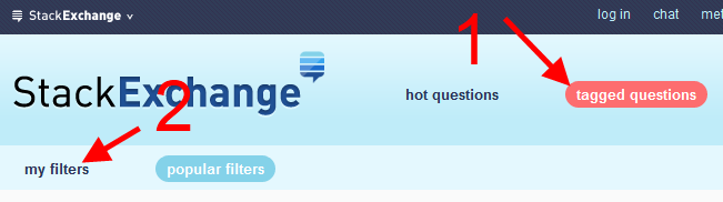 stackexchange.com tagged questions, my filters