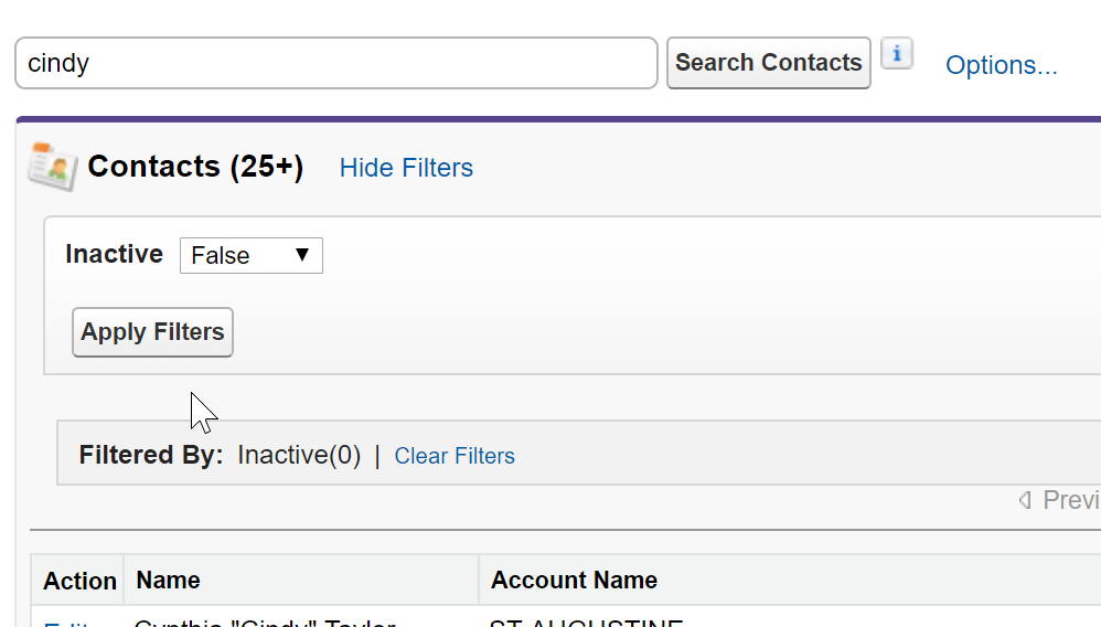 Filter out inactive contacts