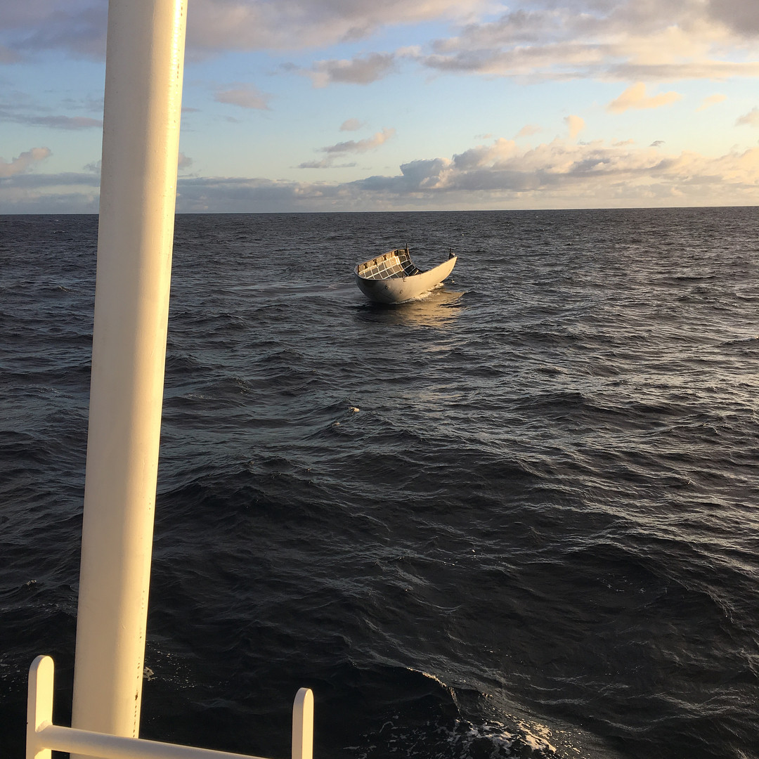 Fairing on the water after the miss