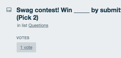Vote counter with a single vote on a Trello Card