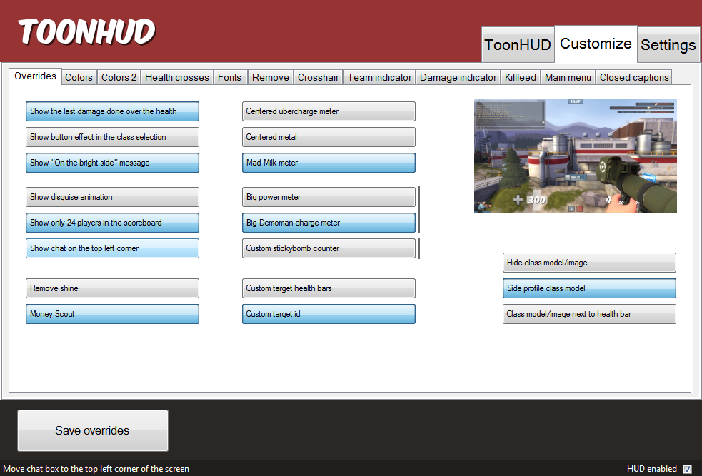 ToonHUD's config screen