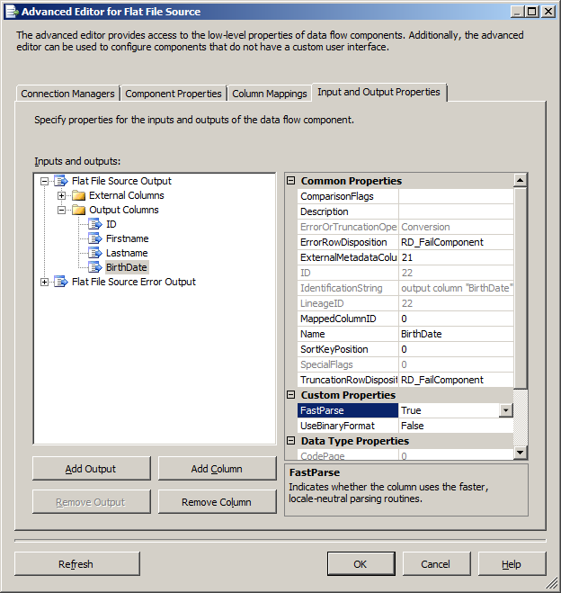 Fast parse settings