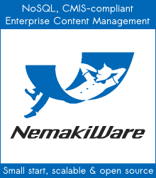 NemakiWare: NoSQL, CMIS-compliant Enterprise Content Management. Small start, scalable, open source