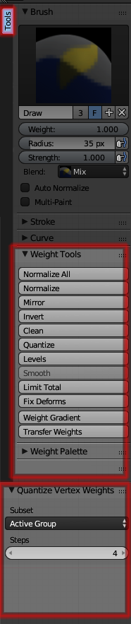 Weight Tools Panel