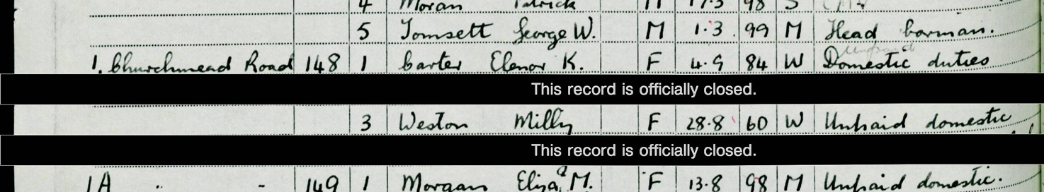 Milly Weston - 1939 Register