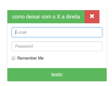 preciso que fique com o X a direita sem perder a responsividade