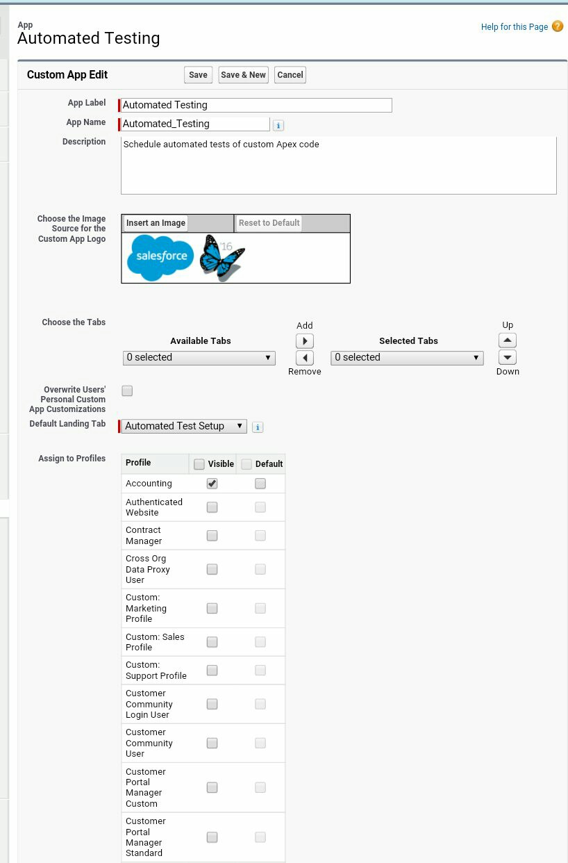 Setup-Create-Apps App edit screen