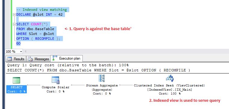 Indexed View matching