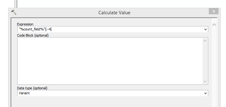 Screen shot of Calculate Value Tool