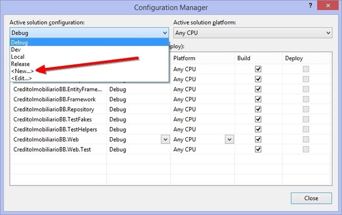 Novas configurações