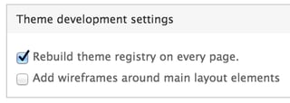 Theme development settings