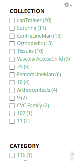 Facets displaying item count