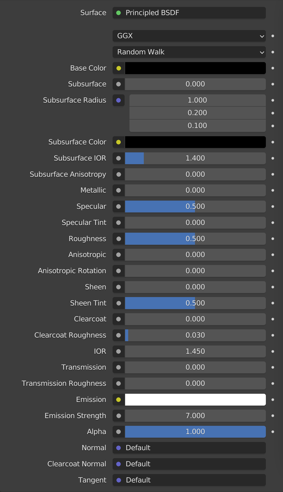 Ceiling Material Settings