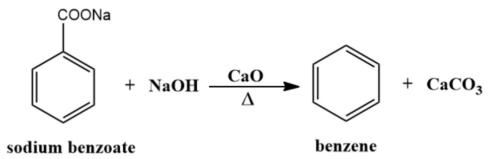 Soda lime reaction with Sodium Benzoate